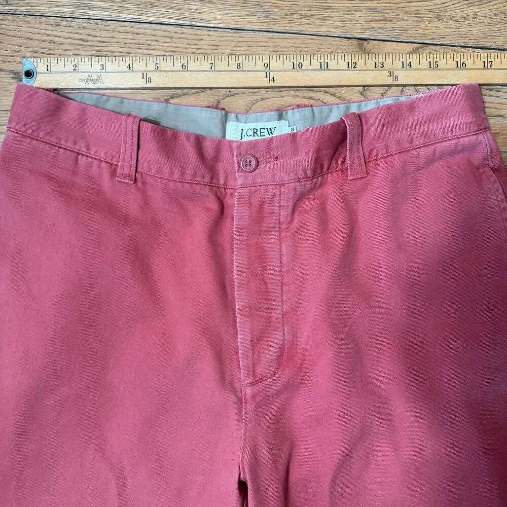J. Crew Men Chino Pants SZ 34/32 Heritage Wash Red Preppy Classic Casual Coastal